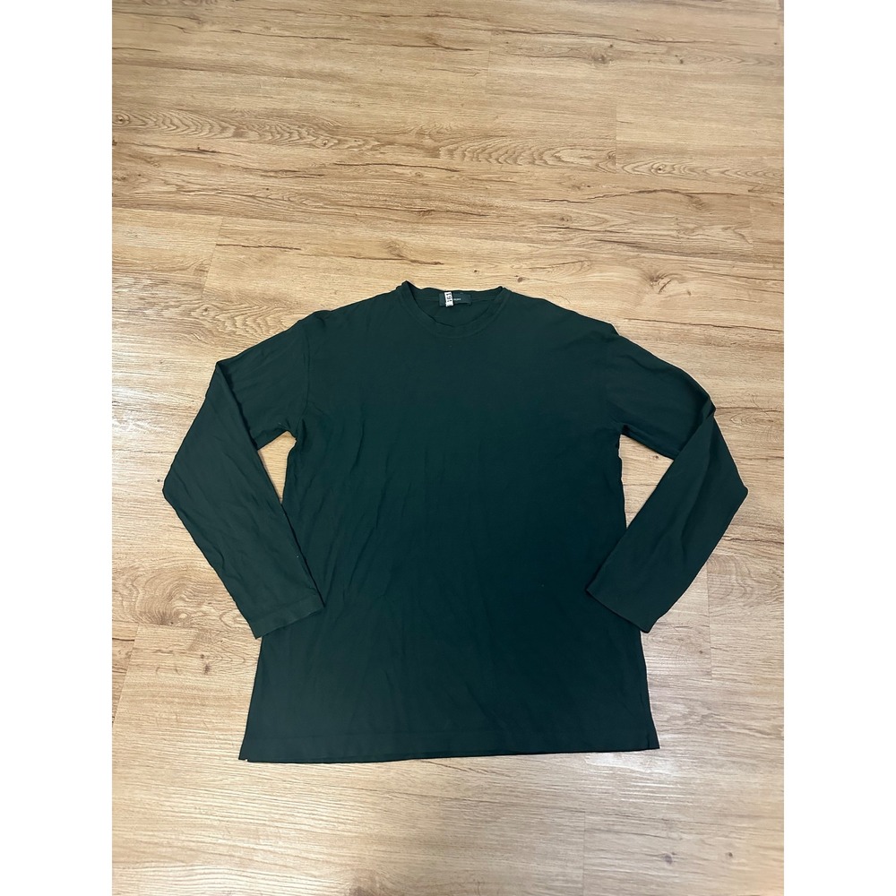 Zanone Mens 50 M Long Sleeve Crewneck T Shirt Black 100% Cotton Made Italy
